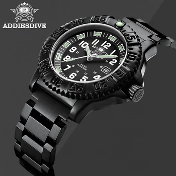ADDIESDIVE Men's Sports Watch Luminous Multi-functional 50m Waterproof stainless steel reloj hombre Men Quartz Watch relogio