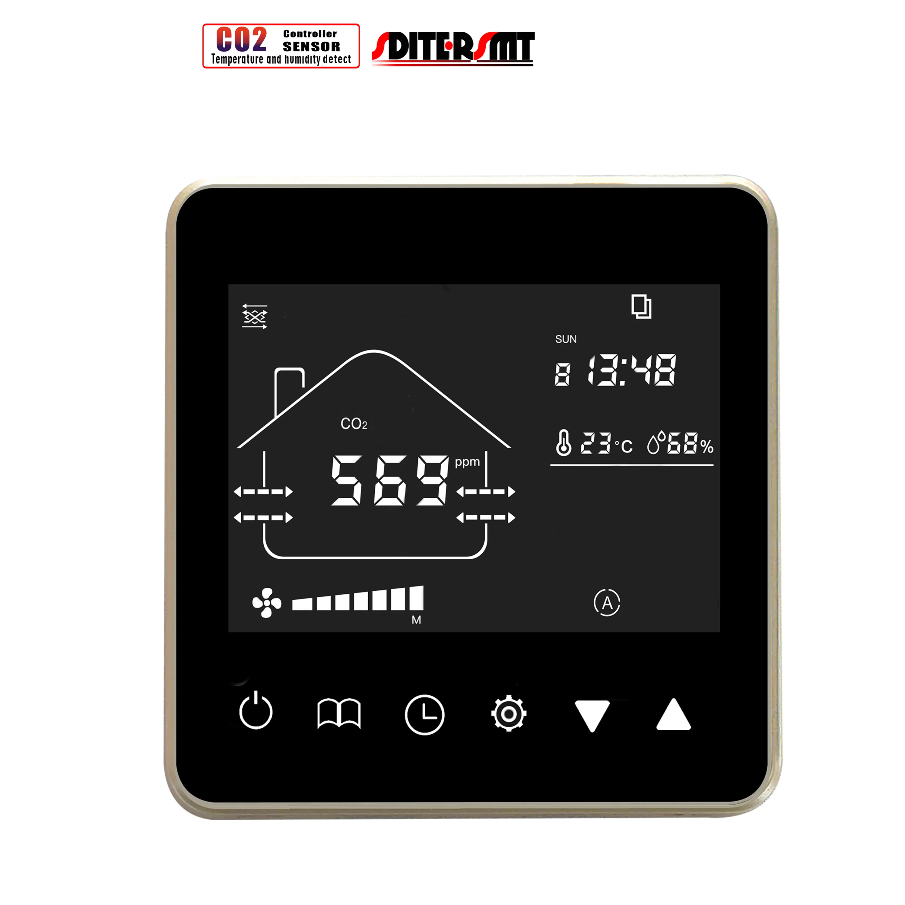 Monitor di qualità dell\'aria sensore di CO2 esterno interno RS485 per ventola di controllo del rivelatore di umidità della temperatura uscita