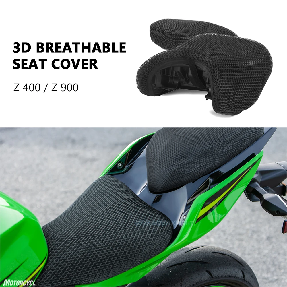 

Motorcycle Accessories Anti-Slip 3D Mesh Fabric Seat Cover Breathable Waterproof Cushion For Kawasaki ninja 400 Z400 Z900 Z 900