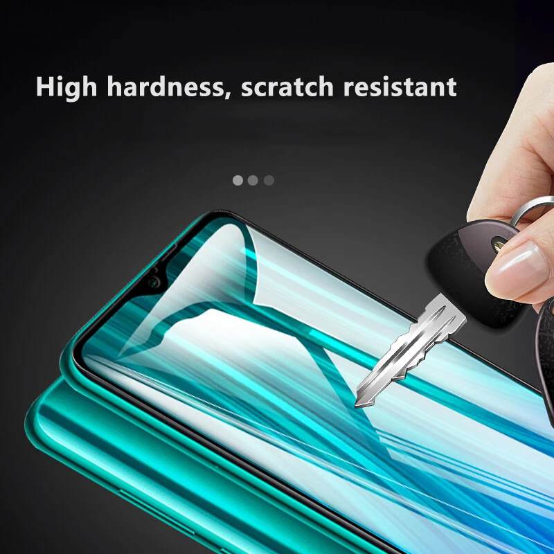 Tempered Glass For Xiaomi Redmi Note 8 Pro Full Cover Screen Protector Film on the Redmi note 8Pro Protective Glass Black