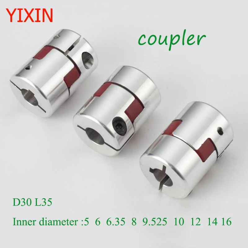 D30L35 Coupler D30 L35 three Jaw Aluminium Plum Flexible Shaft Coupling Motor Connector Flexible Coupler5/6/6.35/8/10/12/14/16mm