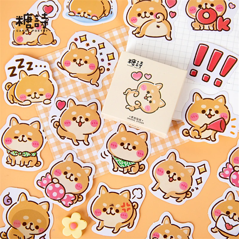 45 Pcs/Box Shiba Inu\'s World Decorative Stationery Stickers set cute dog Scrapbooking DIY Diary Album Stick Lable