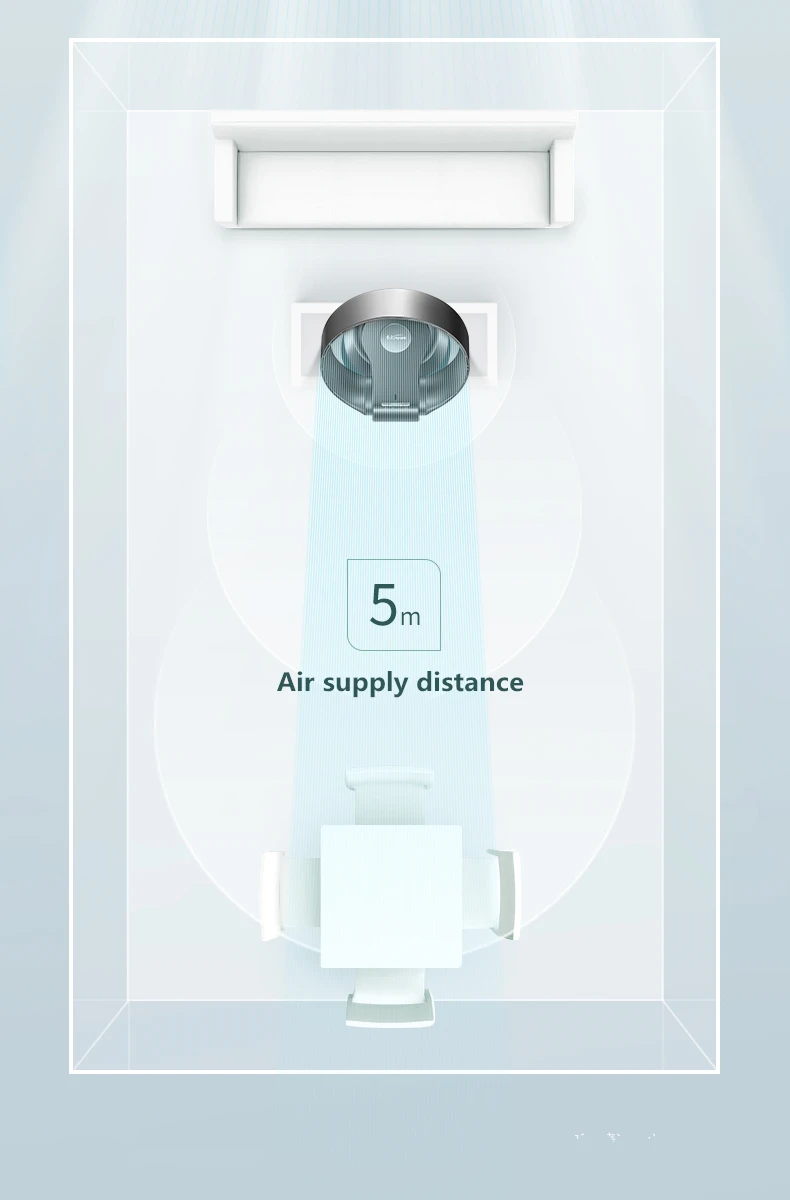 Elektrische Stumm Fan mit Fernbedienung Gesteuert Blattloser Leistungsstarke Weiche Wind Wand Fan für Home Desktop Turm Fan 180 Grad Schwingen – Detail 12