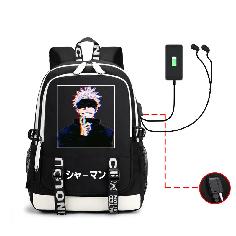 Jujutsu Kaisen Backpack Anime Plus Ultra Multifunction USB Charging Laptop Shoulder Unisex Travel School Bags For Teenage Girl