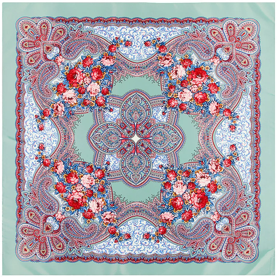 Bufanda cuadrada Bohemia de Cachemira para mujer, pañuelo de marca de lujo, nuevo diseño, 100cm, para invierno