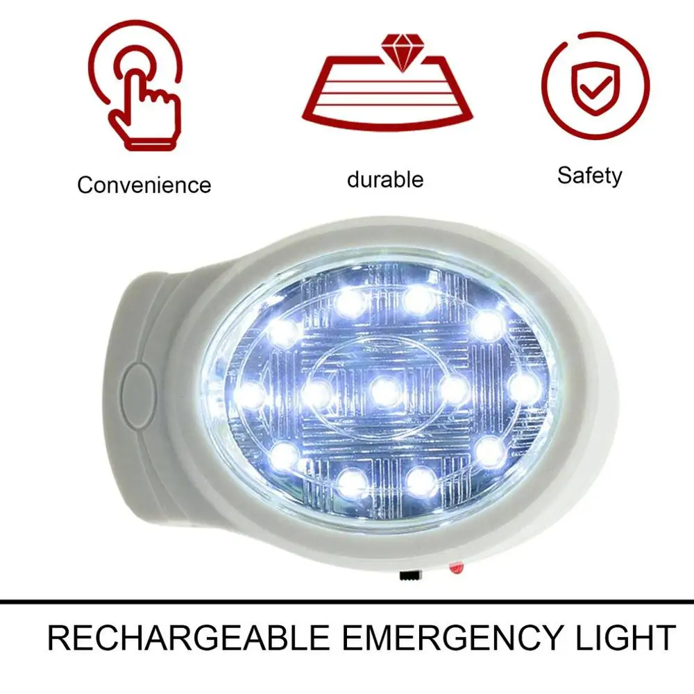 2W 13 LED Rechargeable Home Emergency Light Automatic Power Failure Outage Lamp Bulb Night Light 110-240V US Plug