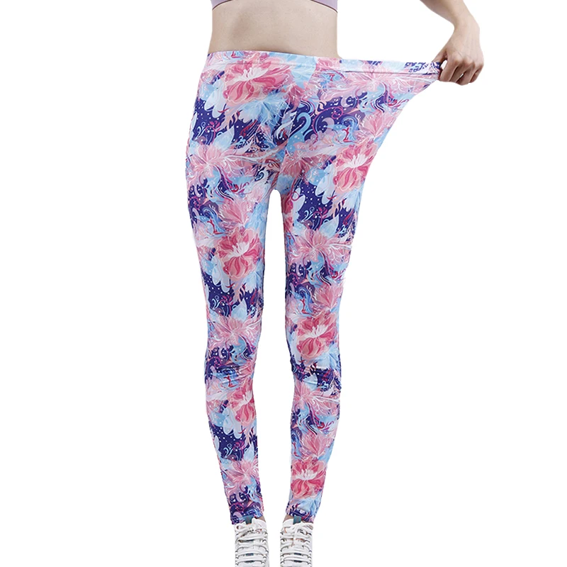 CUHAKCI – Leggings colorés à imprimé Floral pour femmes, nouveaux vêtements, pantalons élastiques, pour entraînement, gymnastique, course à pied