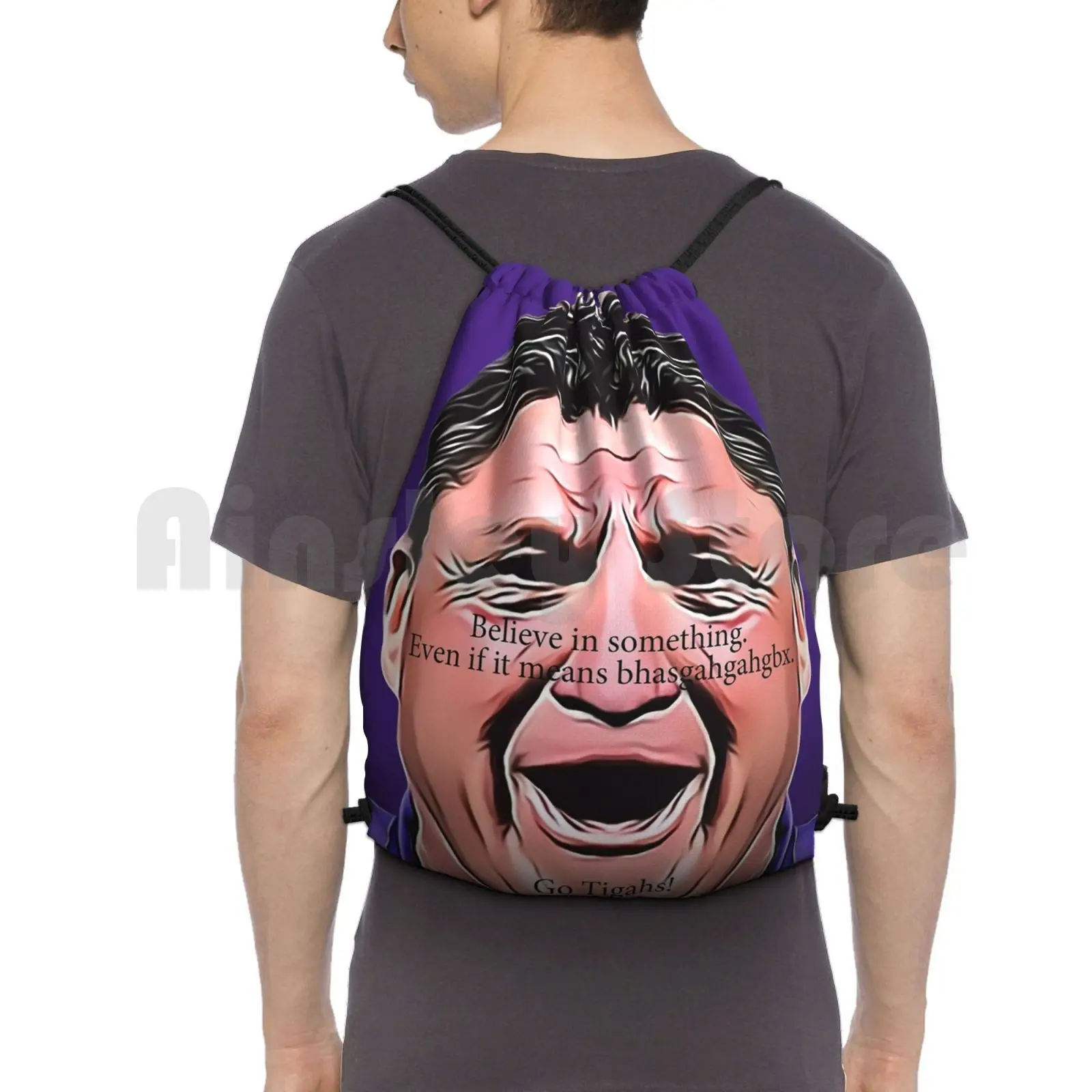 

Ed Orgeron-Believe In Something-Purple Backpack Drawstring Bags Gym Bag Waterproof Ed Orgeron Ed Ogeron Orgeron Ed