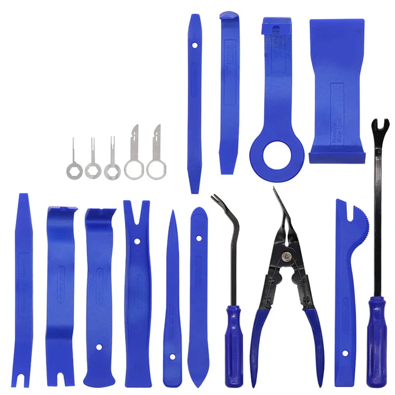 

Pro Car Audio Repair Tool Kit Clip Rivet Door Panel Trim Removal Tool Installer Pry 19pcs