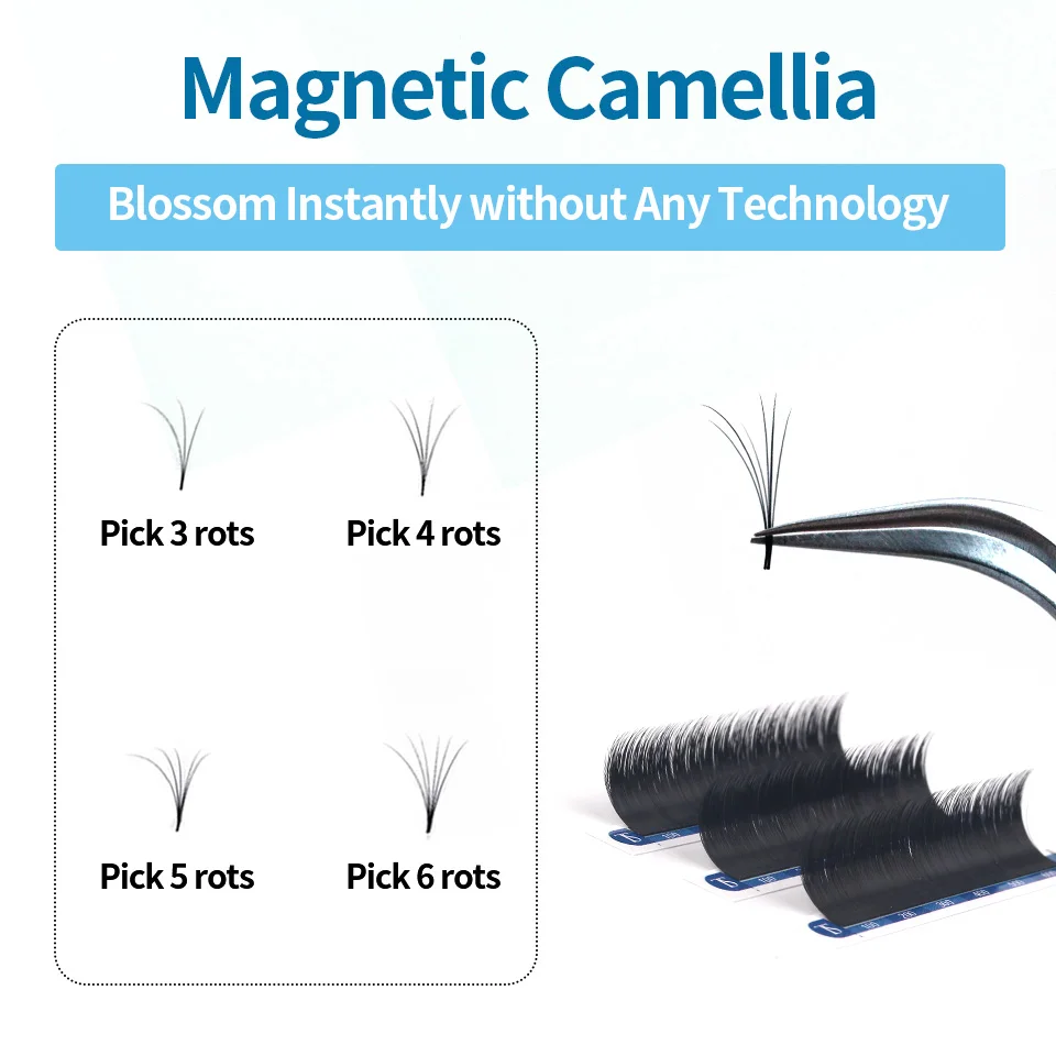 ขนตาปลอม NEWCOME รุ่น Easy Fan Volume แบบดอกไม้ ขนตาปลอมมิงค์ธรรมชาติ นุ่ม 1S ขนตาแบบดอกบาน ขนตาปลอมแบบดอกคามิลเลีย สำหรับต่อขนตา