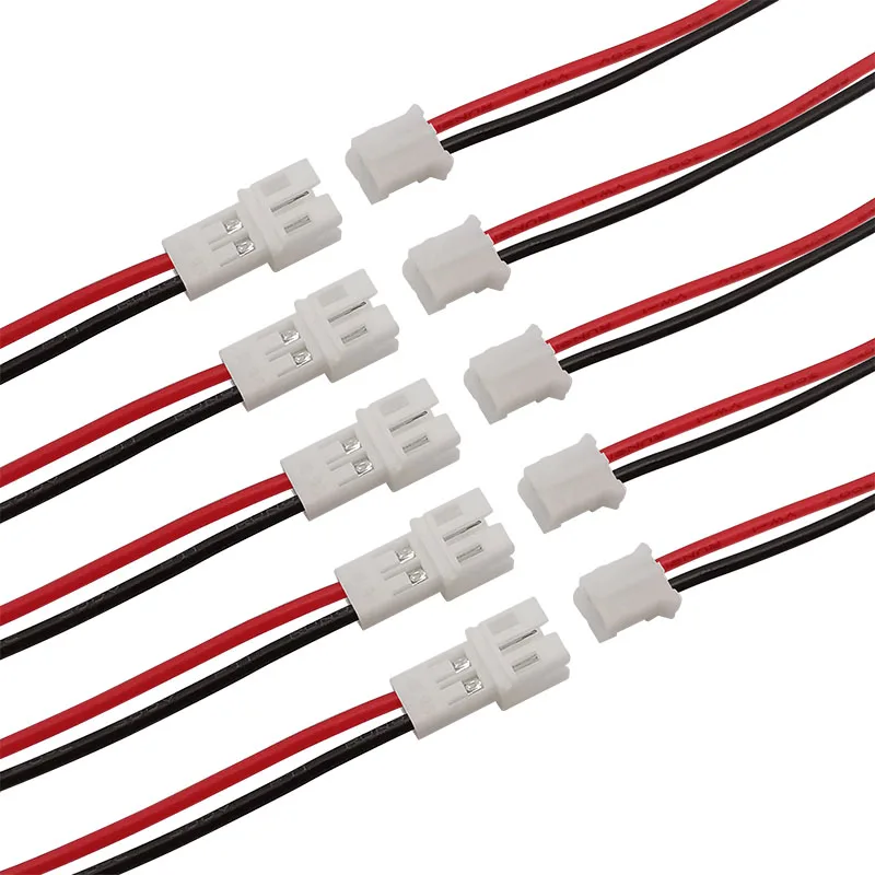 10Pcs JST PH 2.0mm 2 Pin Male & Female Socket Wire Connector Pitch 2.0mm 2P Plug Jack Terminal Cable Length 20CM 26AWG