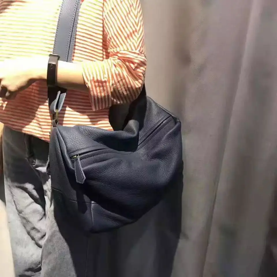 Borse da donna in vera pelle borsa Casual a tracolla da donna quadrata in pelle di vacchetta di primo strato in stile letterario retrò