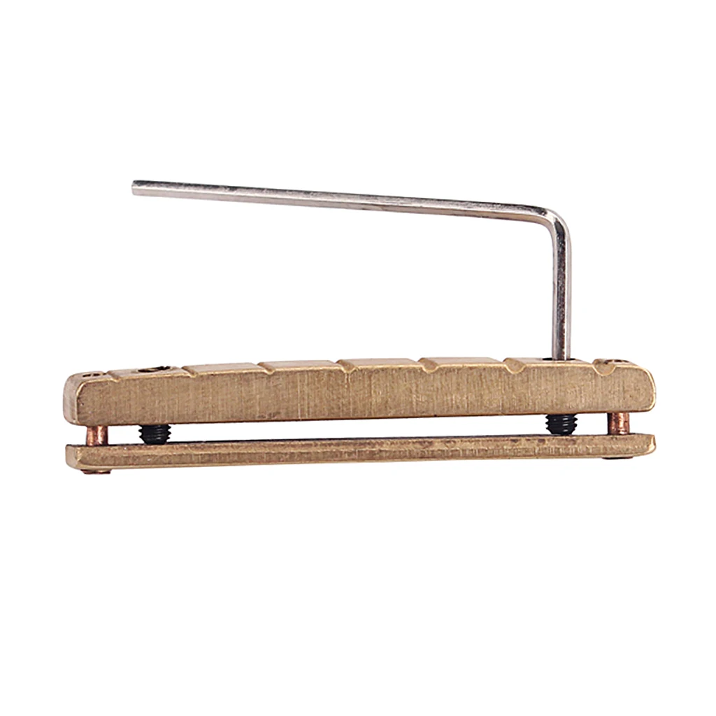 Gold Brass Bridge Nut for 7-String Acoustic Guitar Accessory with Wrench