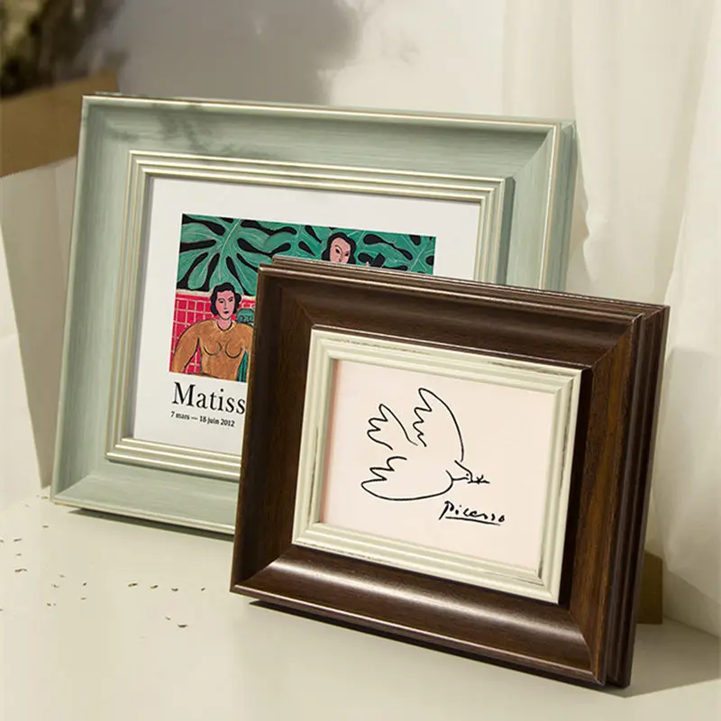 11 Colors American Style Retro Photo Frame For Wedding Gift DIY Desktop Art Decor Picture Frames 5-10Inch Classical Photo Frame