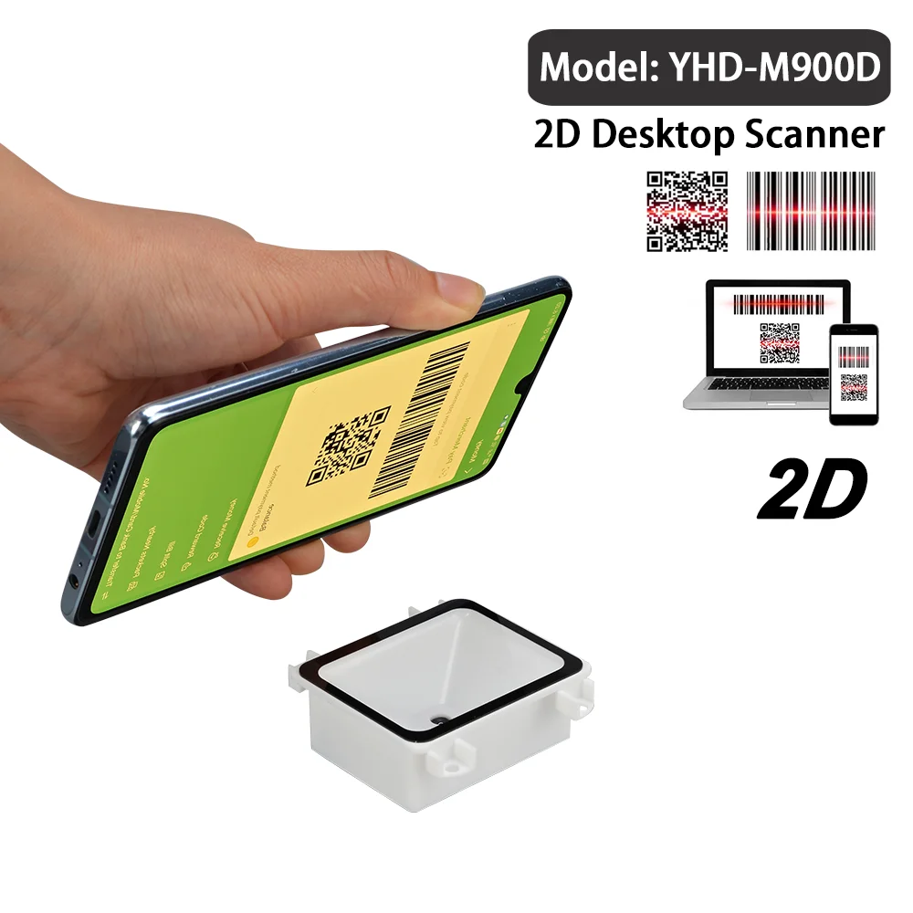 YHDAA Fix Mounted Barcode Scanner Module 1D 2D QR Kiosk Bar Code Reader Engine Support Scanning Aztec DataMatrix Maxicode