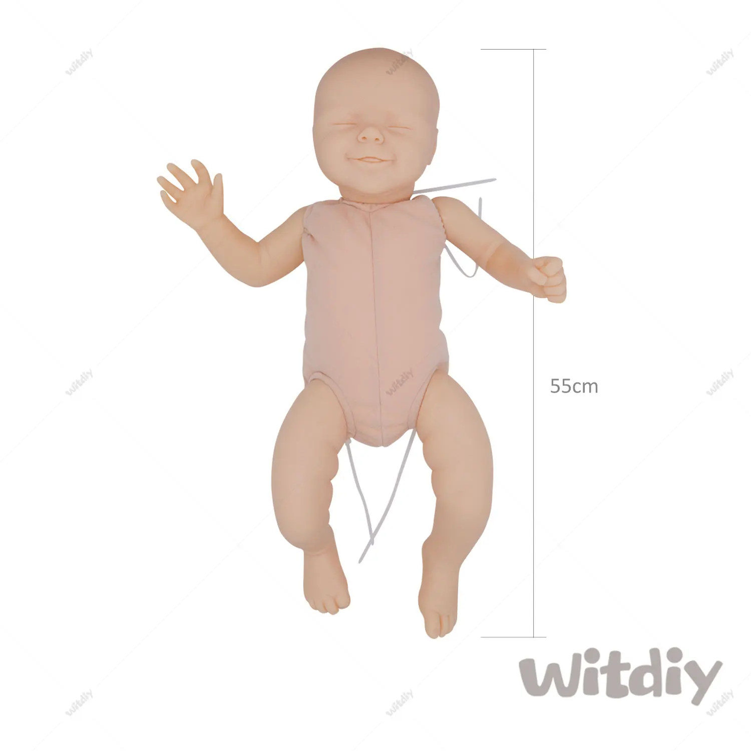 Witdiy Agnes-Poupée nouveau-né vierge en vinyle, 55 cm, 21.65 pouces, kit non peint, nouveau bébé, 2 cadeaux offerts