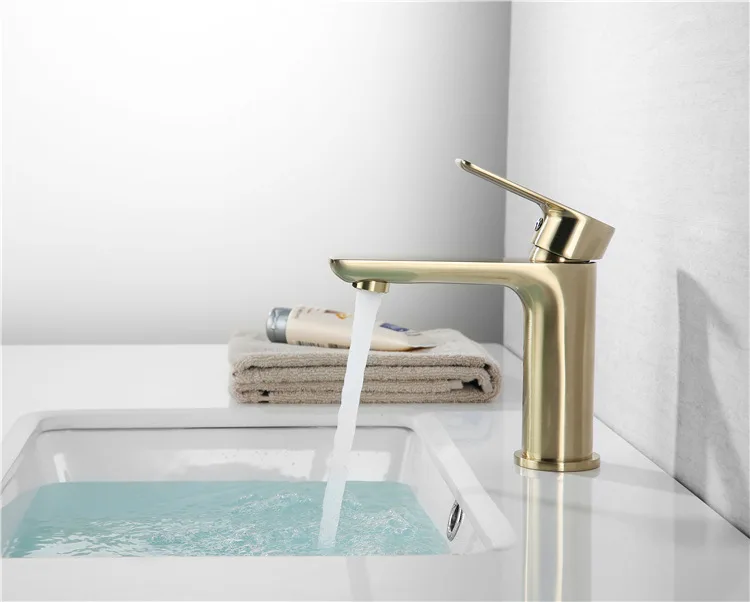 

High quality Brass bathroom sink faucet single hole single handle cold hot water basin mixer faucet copper tap