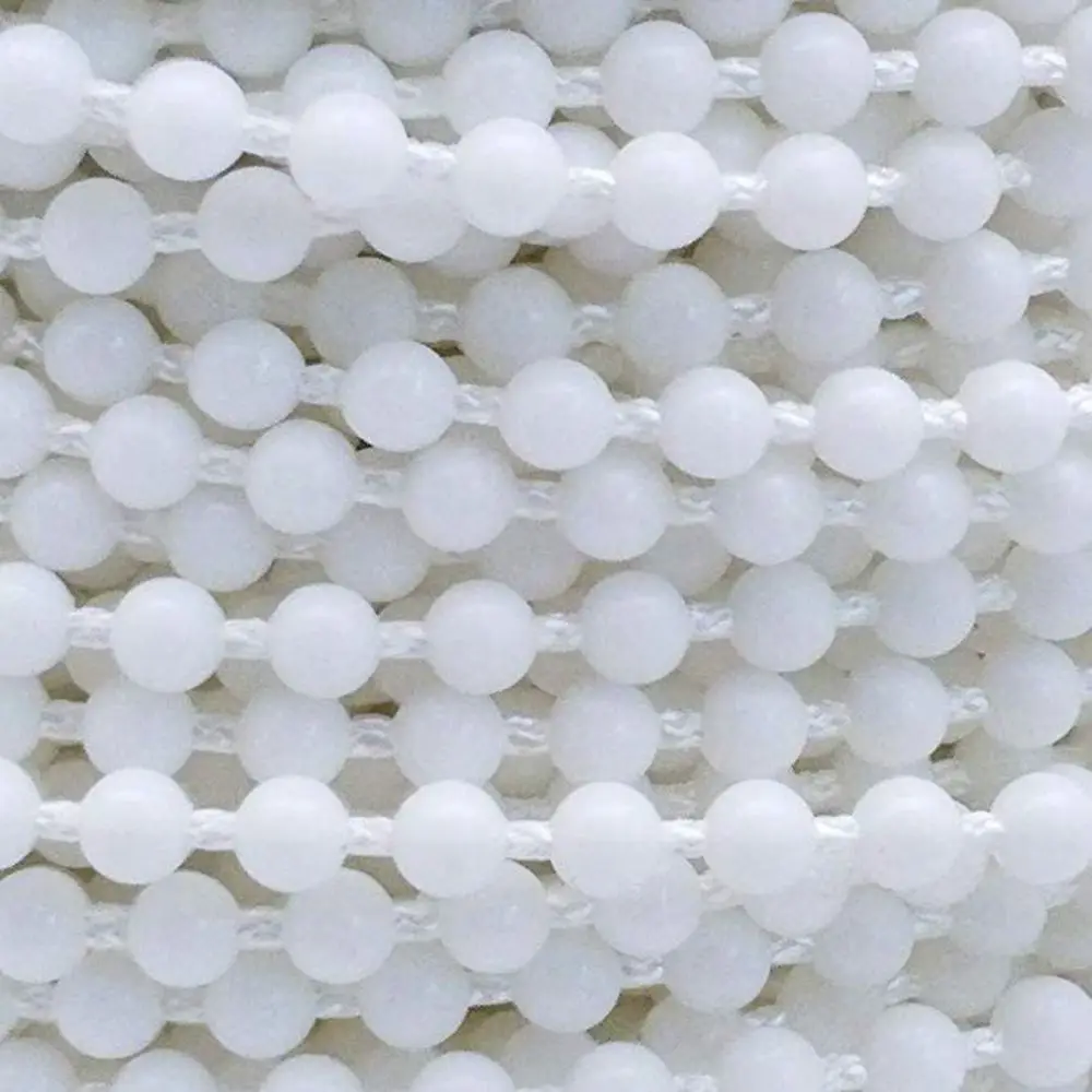 50M Roller and Roman Shade Blind Beaded Chain Cord White Plastic Roller Curtain Bead Rope Blind Beaded Cord for Roller Blind