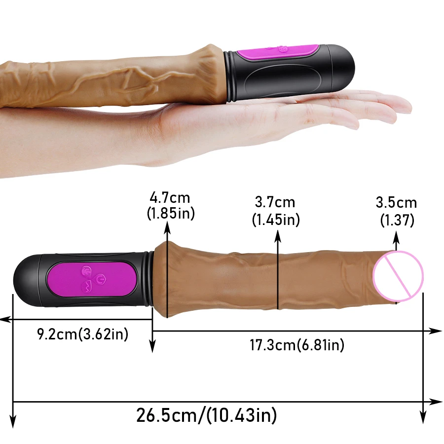 Consolador realista con calefacción para mujer, vibrador con curva de 10 velocidades, pene suave y enorme, punto G, Vagina y ano, masturbador,