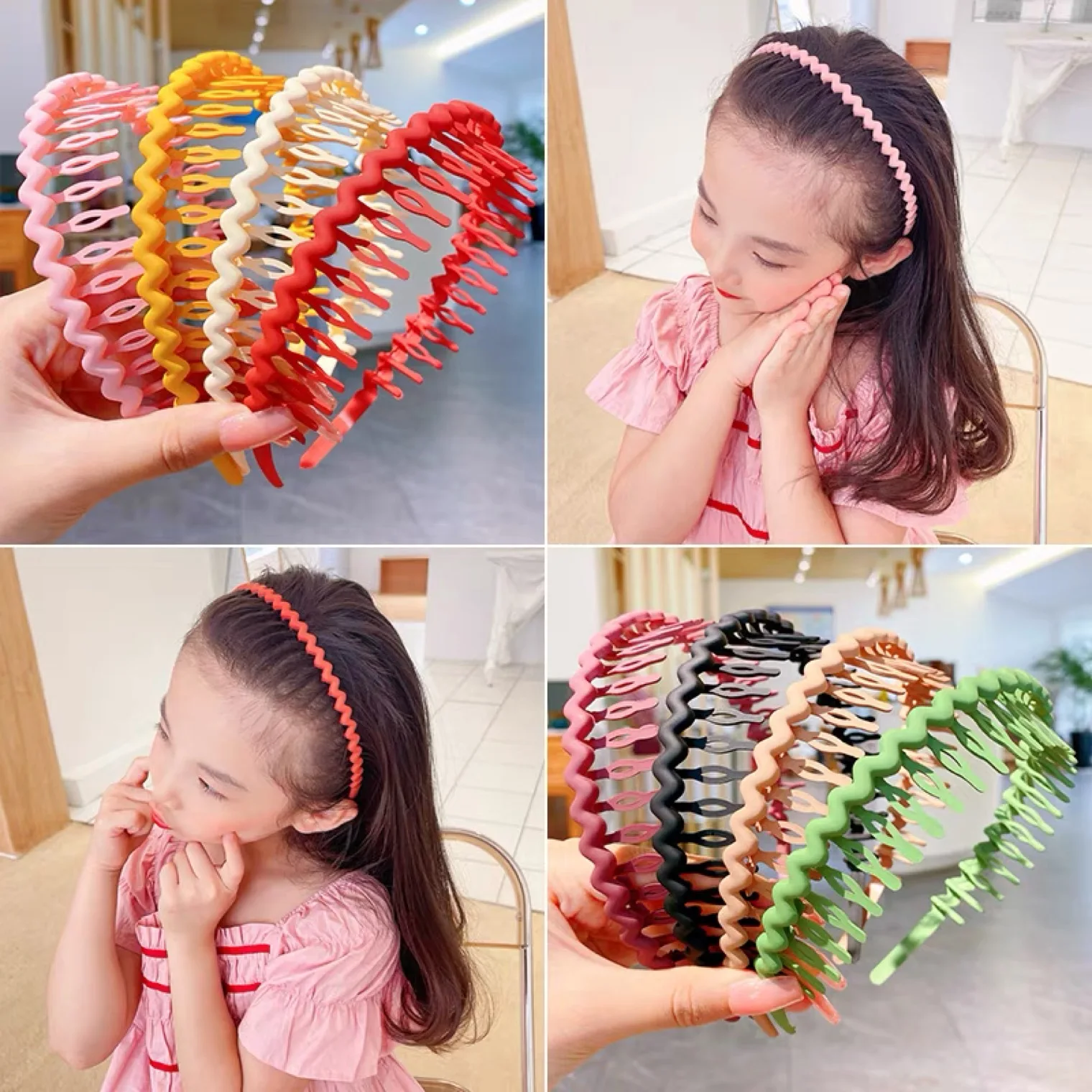 Fashion Wave Candy Colors Plastic Hairband For Woman Resin Black Wavy Hair Head Hoop Band Headband Hair Accessories Headdress