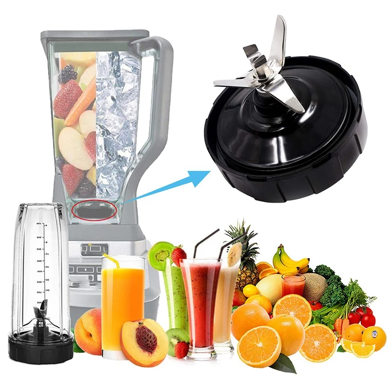 AD-7 alette estrattore lame per Ninja Blender parti di ricambio con rondella in gomma per Nutri Ninja Auto IQ BL486 BL642 N102 BL682