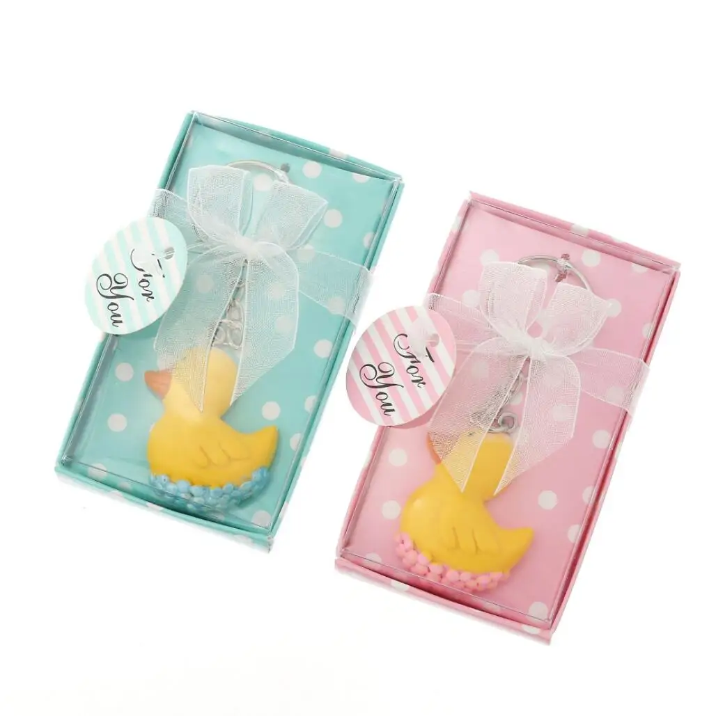 

Free shipping 20pcs/lot Baby Showers Yellow Duck key Chain favors