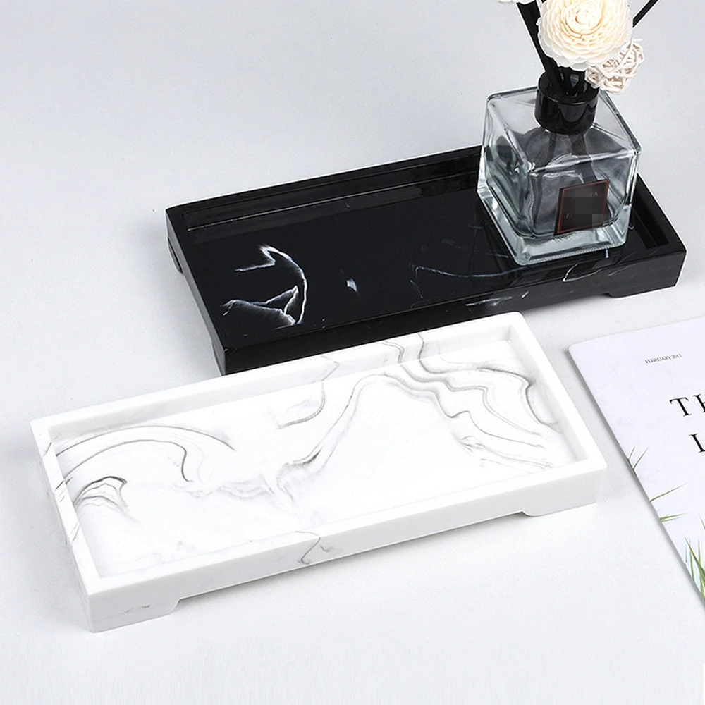 

Resin Storage Tray Jewelry Display Plate Cosmetic Organizer Rectangle Home Restaurant Hotel Serving Tray