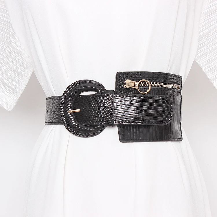 Women's runway fashion PU leather Cummerbunds female Dress Corsets Waistband Belts decoration wide belt TB1419