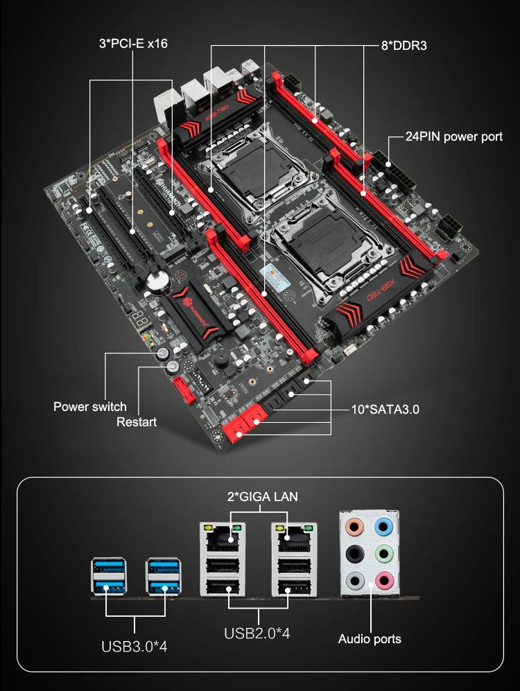 Imagem -03 - Dupla Cpu Motherboard Combo m. Slot Ssd Processadores Xeon e5 2678 v3 Coolers Cpu 8x16g 1866 128g Ram Reg Ecc Huananzhi-x99-t8d