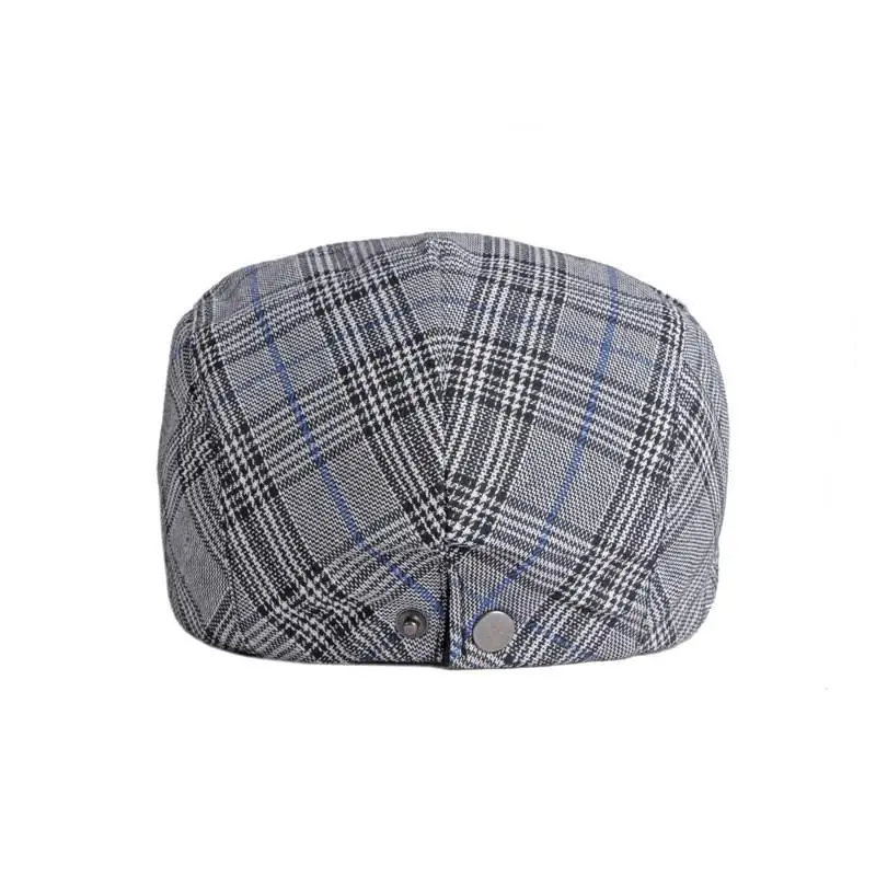 LDSLYJR 2021 Cotton Spring Summer plaid Newsboy Caps Flat Peaked Cap Men and Women Painter Beret Hats 130