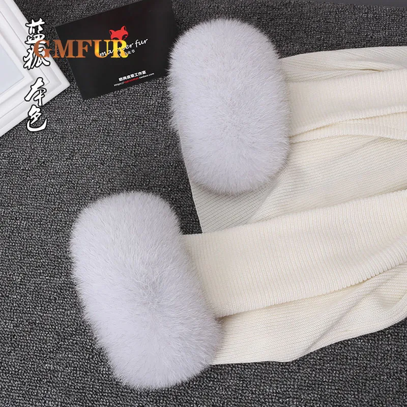 Women 100% Real Fox Fur Cuffs Winter Genuine Natural Fox Fur Sleeve Warm Fashion Arm sleeve Warmer  women accessories