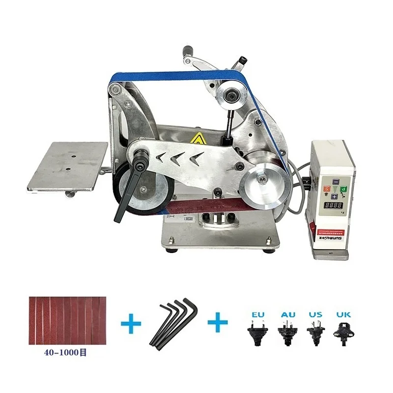 915x50mm Rubber Sander Belt Grinder Machine with 750W Brushless Motor Belt Sander Polisher Sharpener Polishing Grinding Machine