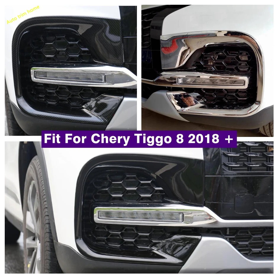 

Front Fog Head Lamps Daytime Running Lights Frame Cover Trim Refit Kit For Chery Tiggo 8 2018 - 2020 Car Exterior Accessories