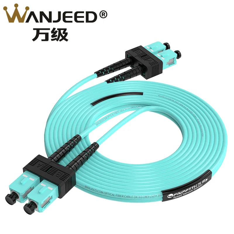 SC-SC Fiber Optic Patch Cord MM OM3 Duplex 3.0mm 3M Indoor Fiber optic Patch cable Jumper