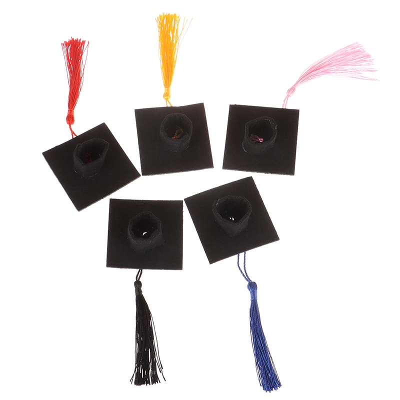 1Pc Graduation Hat Mini Doctoral Cap Costume Graduation Cap with Tassels Felt cloth+tassel