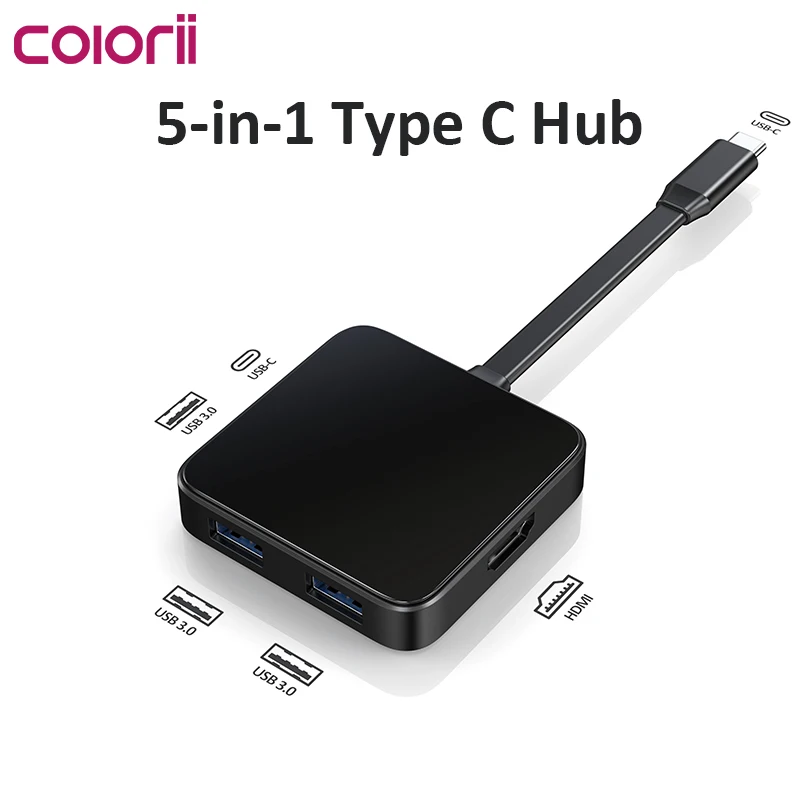 Colorii Type C Docking Station USB 3.0 HUB 4K HDMI-compatible  PD 60W  Adapter for Macbook iPad Air M1 PC Accessories Splitter