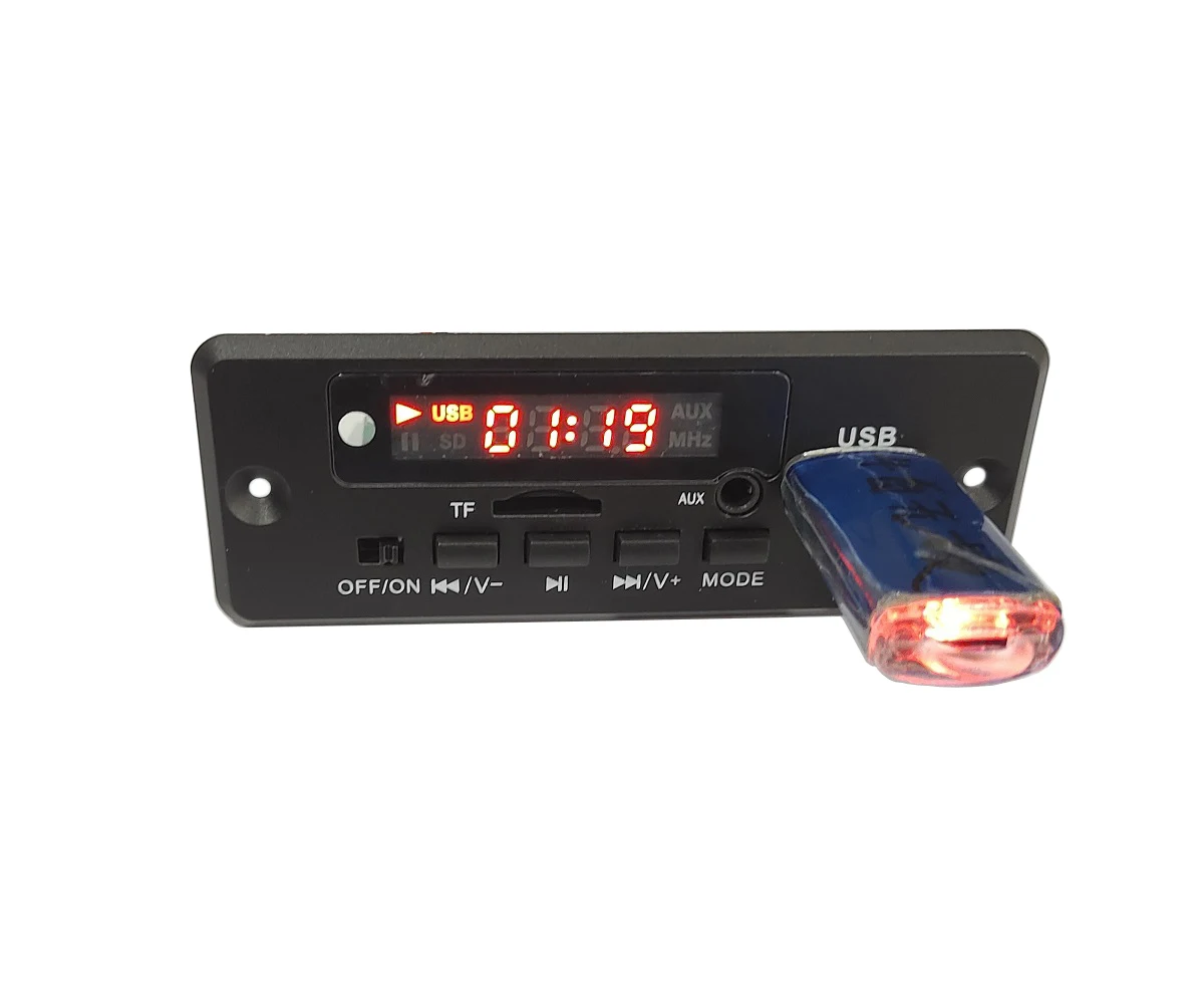 Promotion 12V 2 * 5W MP3 Radio Display Module With Power Amplifier MP3 Decoding Board FM Nixie Tube Display Audio Decoder PCBA