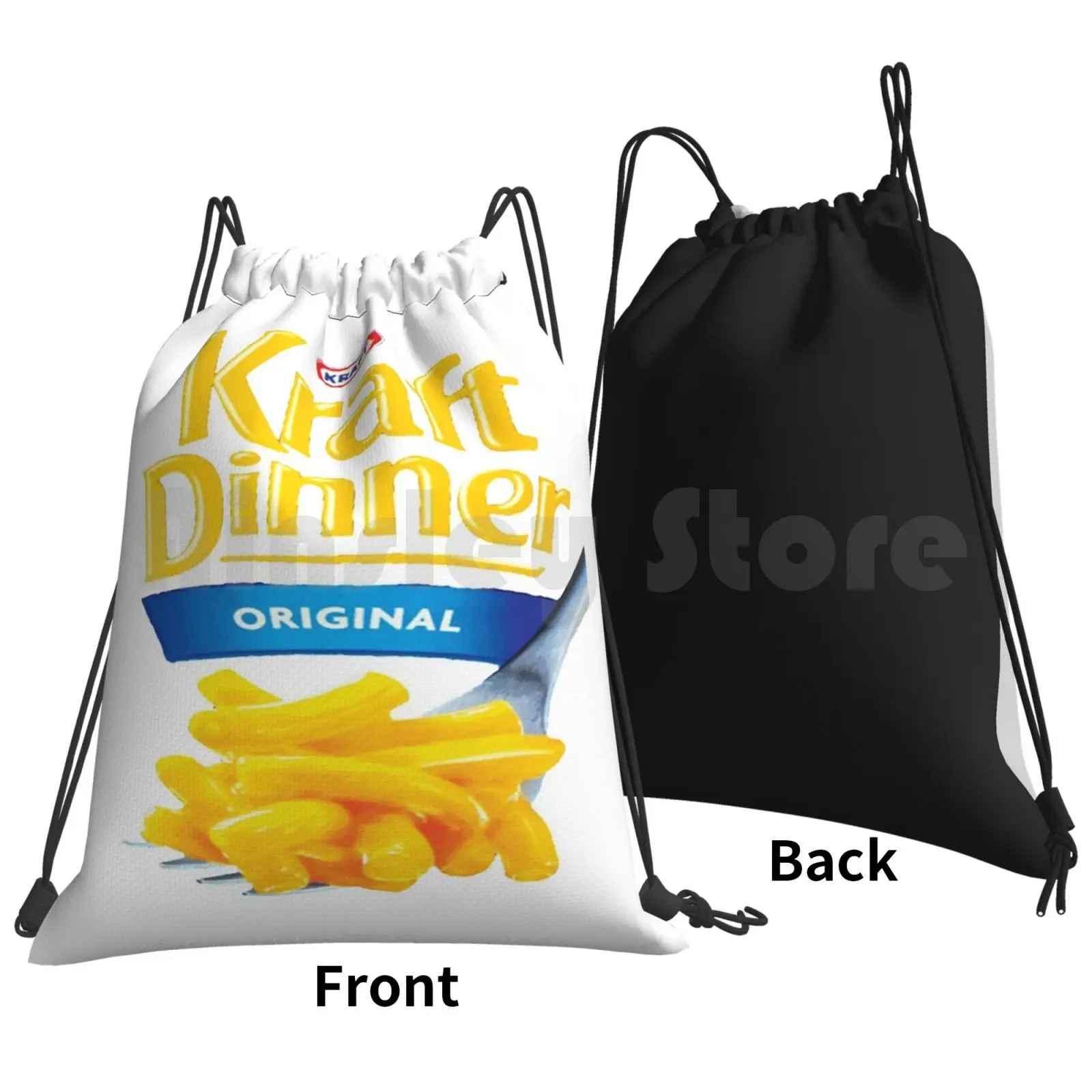 Kraft Dinner Backpack Drawstring Bag Riding Climbing Gym Bag  Hipster Kraft Dinner Cheese Retro Cheap Carbs Cute Cool Funny