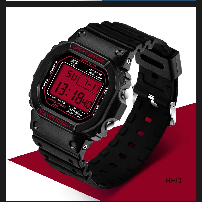 SANDA Digitaluhr Herren Wasserdicht 30M Uhr LED Herren Sport G-Stil Uhr Herren Top-Marke Militäruhren Relogio Masculino – Detail 10