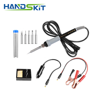 HANDSKIT 12V  2a Volt DC 35W Car Electric Solder Soldering Iron with DC Power Clips Cable soldering iron kit  900m tip