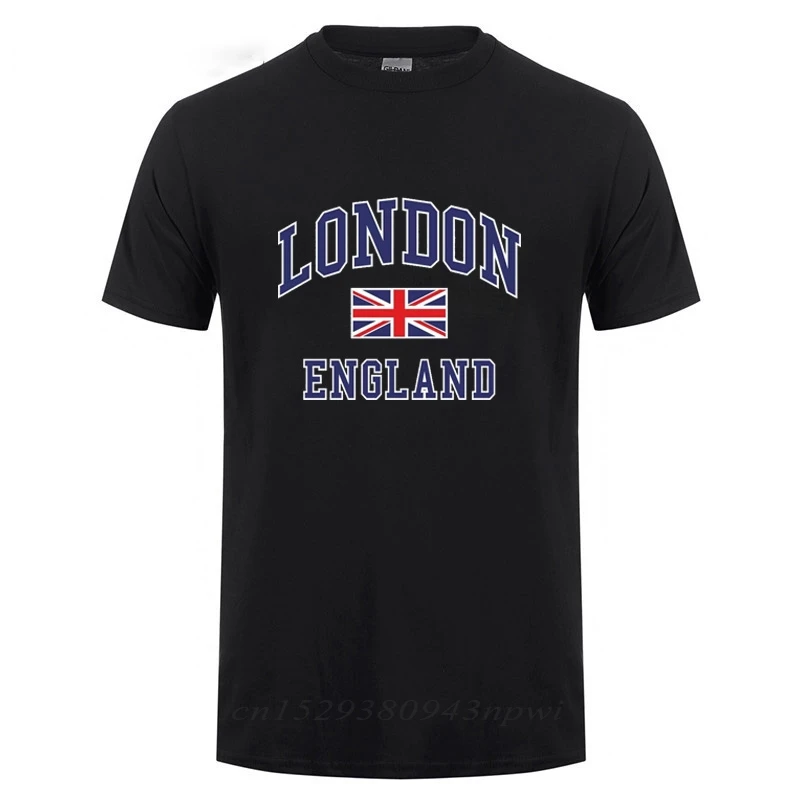 I Love London England Flag Union Jack T Shirt Novelty Souvenir Birthday Gift Mens Short Sleeve O Neck Cotton T-Shirt Summer Tops