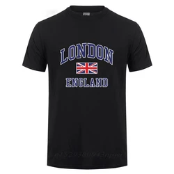 I Love London England Flag Union Jack T Shirt Novelty Souvenir Birthday Gift Mens Short Sleeve O Neck Cotton T-Shirt Summer Tops