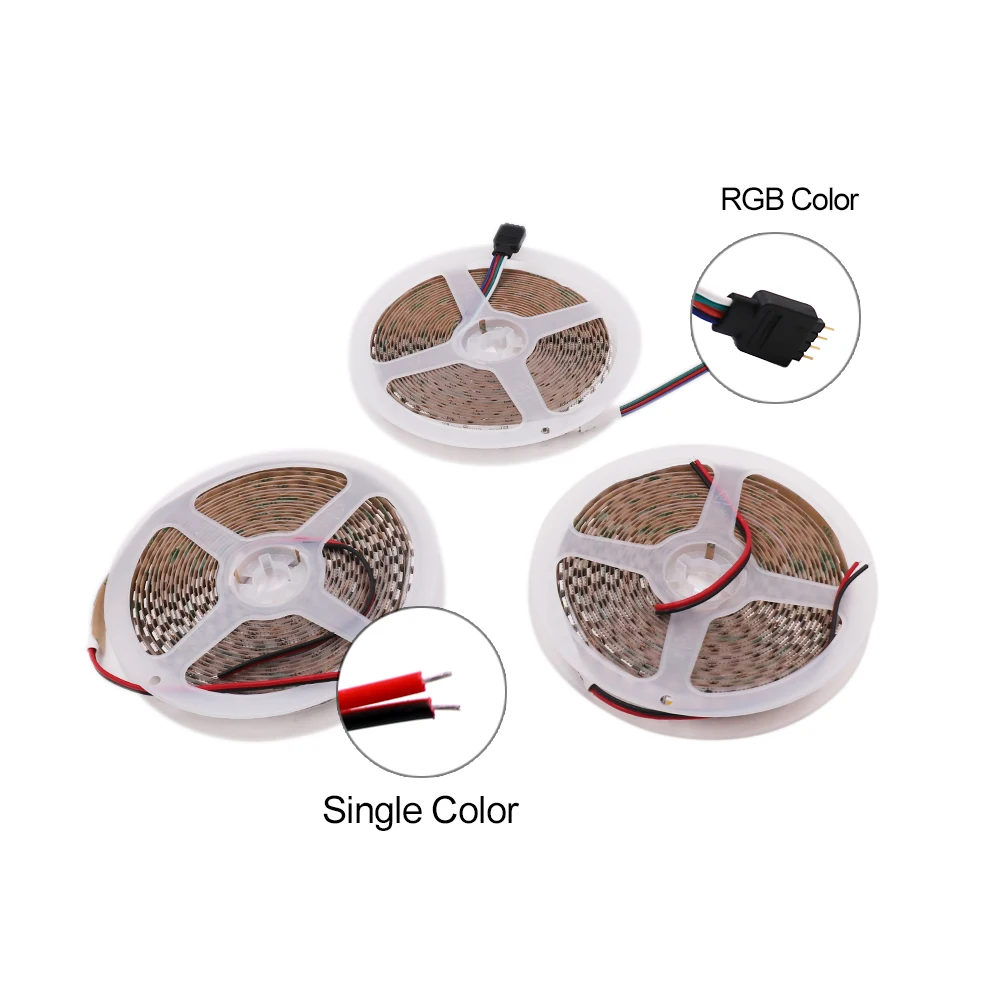 12V LED Strip 5050 RGB Warm White Light 5m Waterproof 60LED/m Flexible LED Tape Lights Decor Lighting