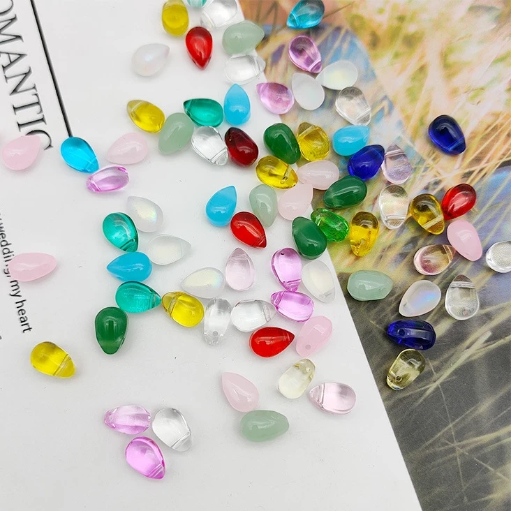 20pcs Wholesale 9x6mm Water Drop Crystal Glass Beads Tear Drop Lampwork Beads for Handmade DIY Earrings Jewelry Accessories