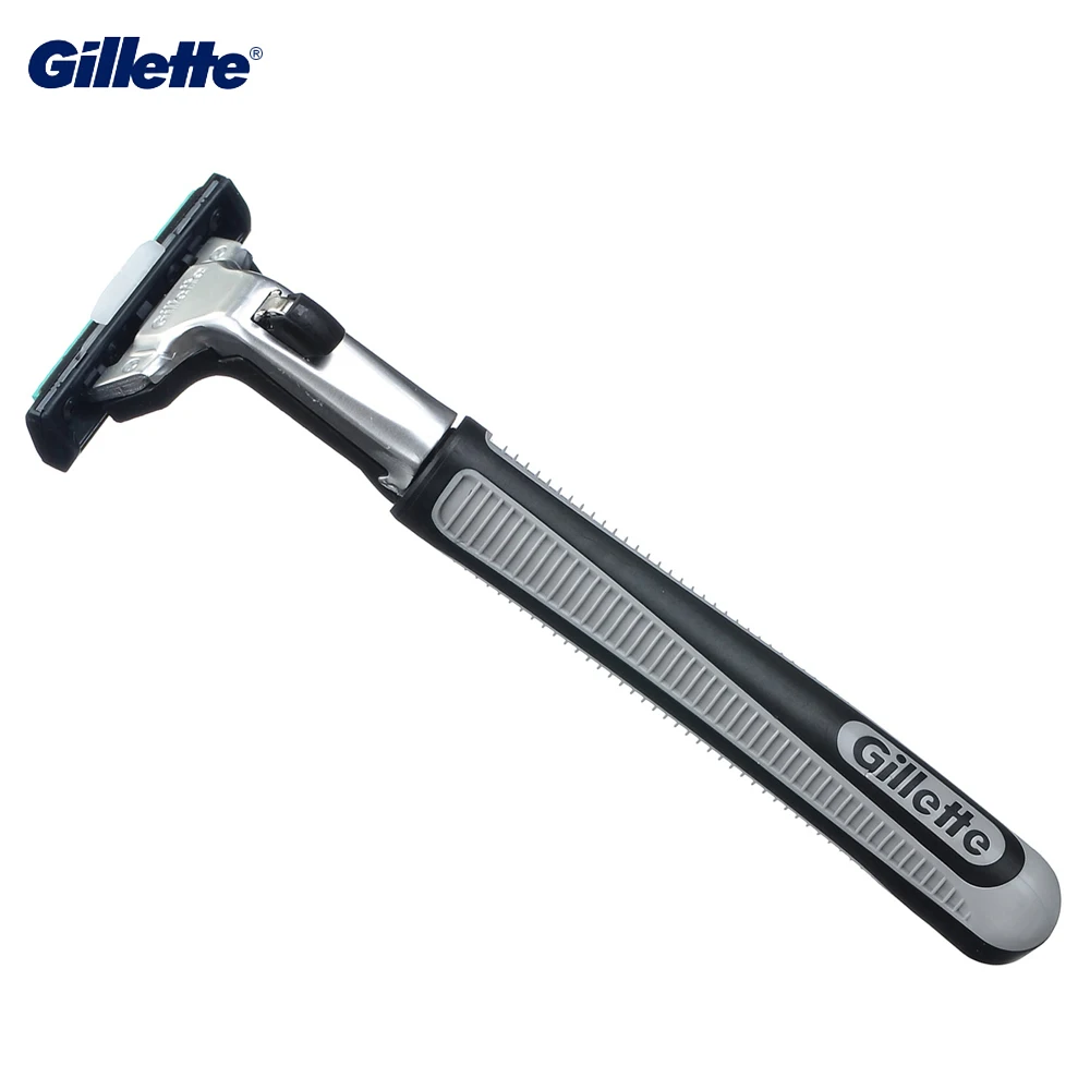 Genuine Gillette Vector Shaving Razor Scraper Shaving Blades 1 Handle + 2 Blade for Men Beard Shaver 2 Layers Face Care