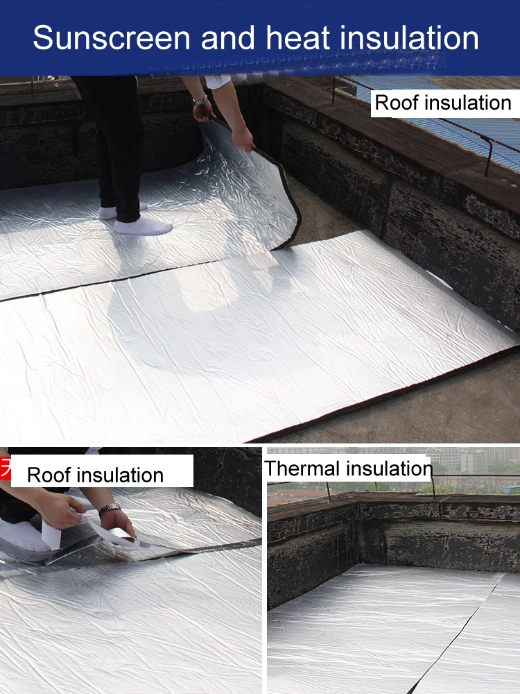 Material de isolamento à prova d'água, preservação de calor espessura 10mm, folha de alumínio em eva, isolamento acústico, largura 30,40,50cm