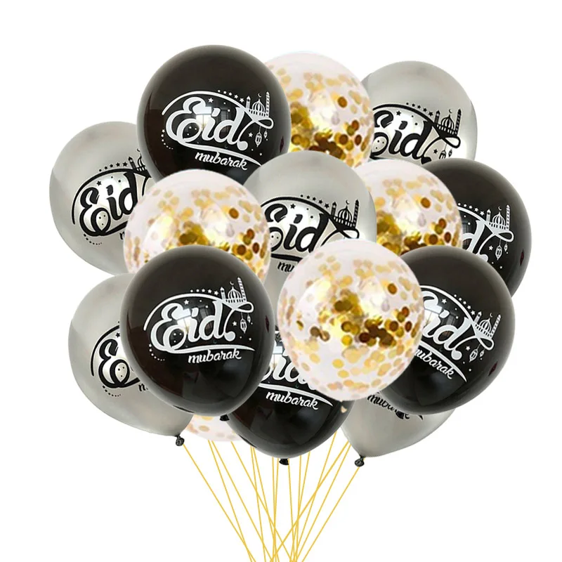 10/15pcs EID MUBARAK Decor Latex Balloon Eid Confetti Balloons Islamic Muslim Festival Party Supplies Ramadan Kareem Decoration