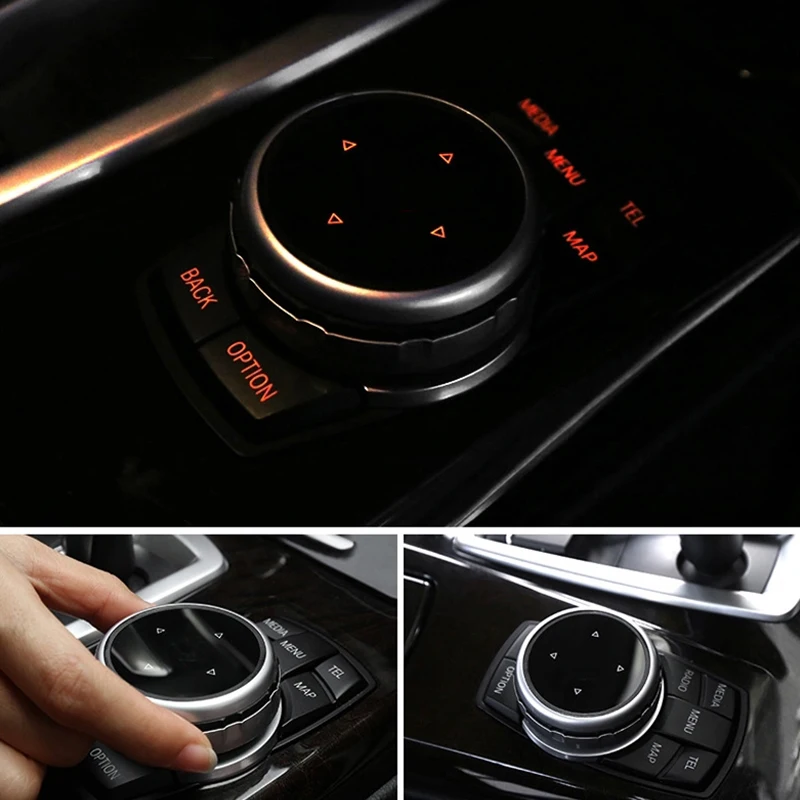 Car Multimedia Buttons Cover iDrive Stickers for BMW E90 E91 E92 E93 F34 E60 E61 Z4 F31 F30 F10 X5 E70 F25 F01 F02 M Accessories