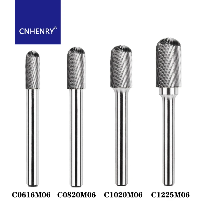 Rotary File C-type Tungsten Carbide Burr Cylinder Shape Radius End Milling Cutter Double Cut Rotary Burr File