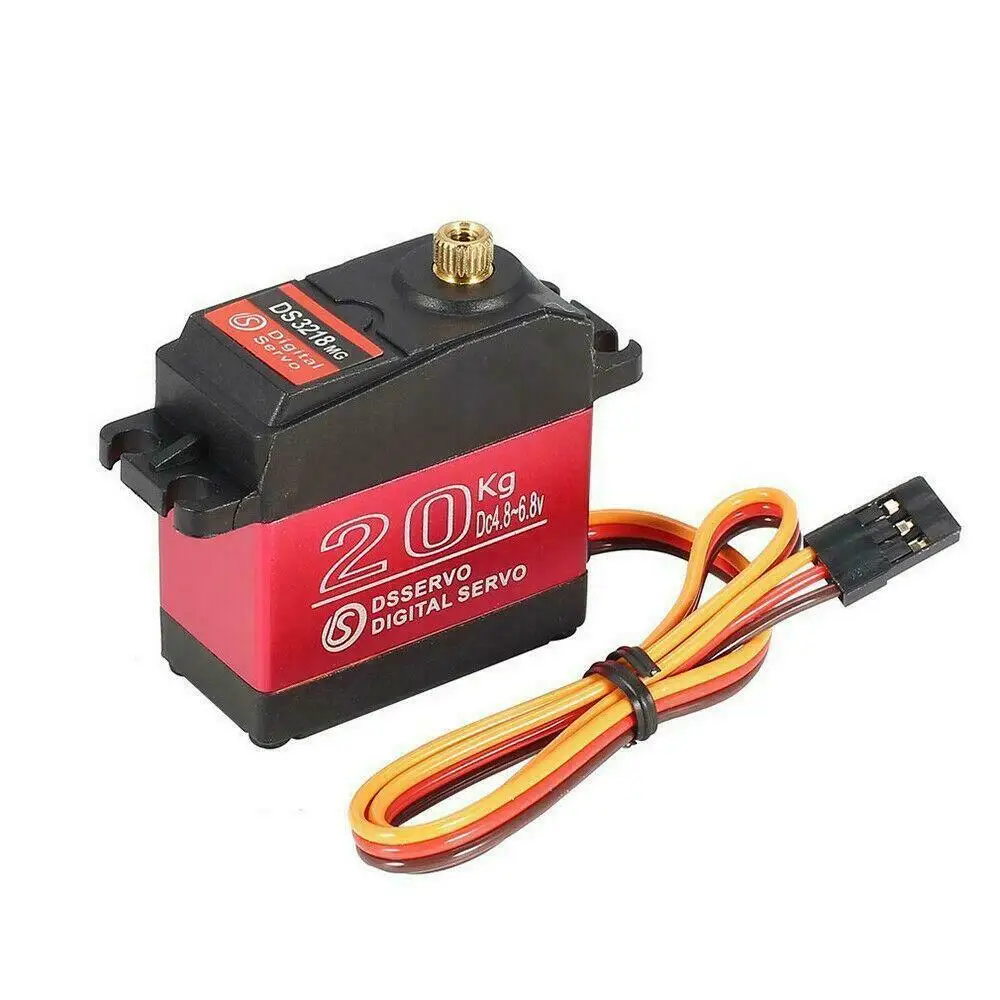 Servomotor digital ds3218mg 180 ° 270 °, engrenagem de metal, 20kg, à prova d'água, para robô de carros rc